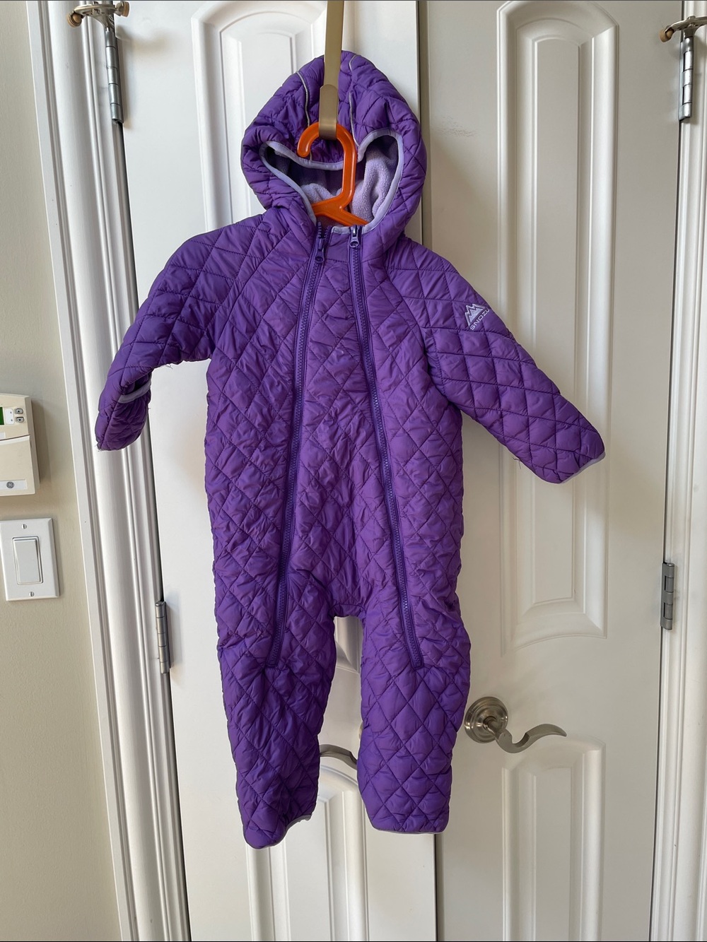 Snozu Purple Quilted Hooded One-Piece Footie